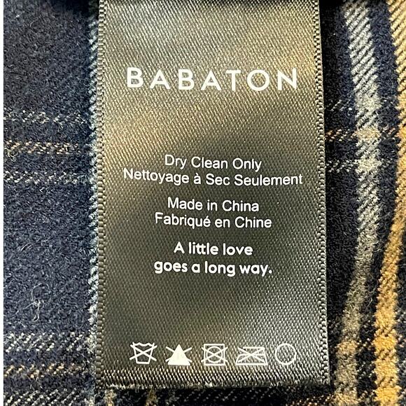 Aritzia Babaton Macauley Navy Plaid Cinched 3/4 Sleeve Blazer Size 2 - Picture 9 of 9